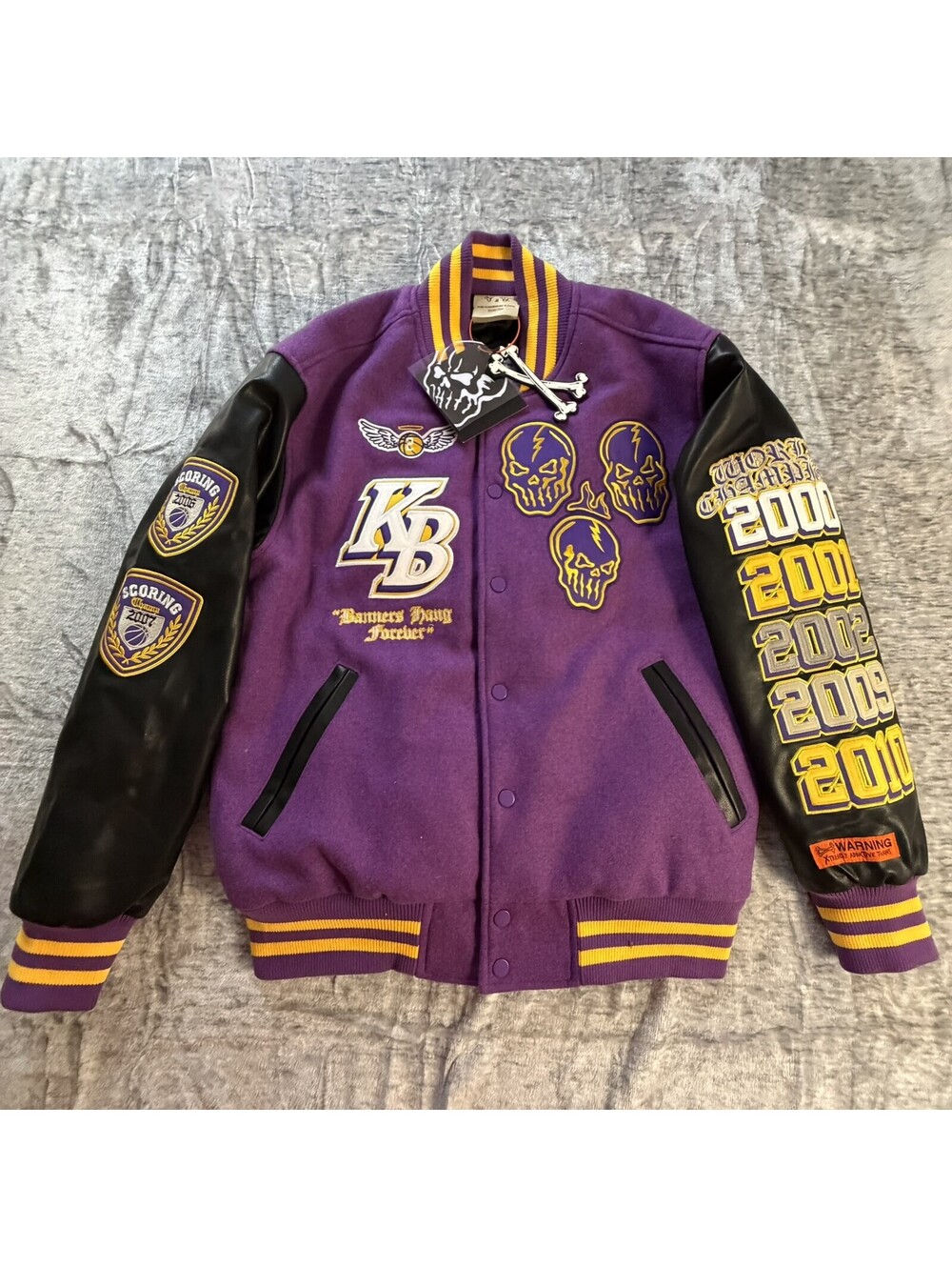 Kobe Bryant Tribute Varsity Jacket BRANDX STUDIO Mamba Forever 8 24 Lakers